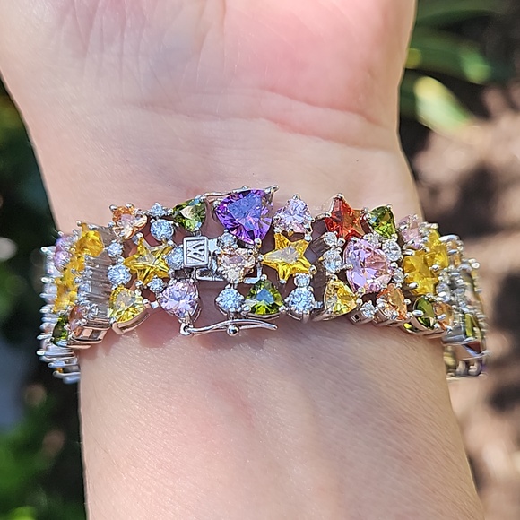 Charles Winston for JTV Sterling Silver & Bella Luce Gemstone Bracelet - Picture 2 of 16